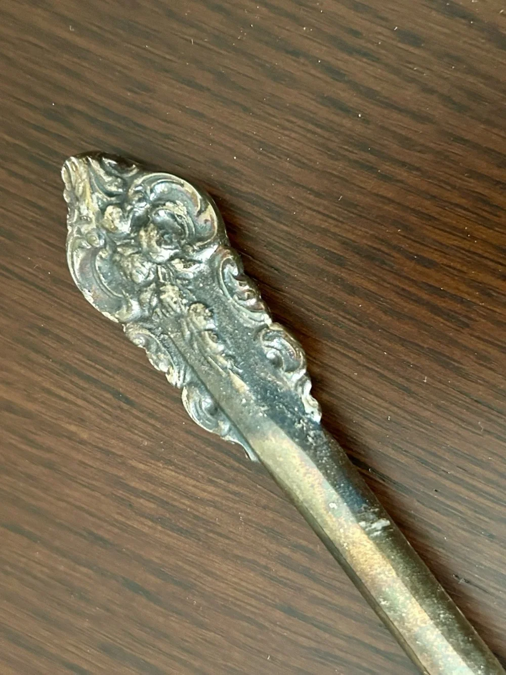 Ornate Vintage Large Silverplate Serving Fork
